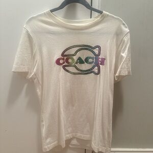 Coach Tee with Rainbow Sequin Logo